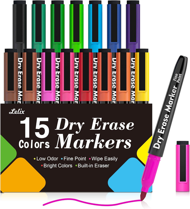 , Magnetic Whiteboard Markers Fine Point With Eraser