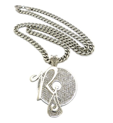 ICE BLING JAY-Z ROCAFELLA PIECE WITH 6mm 36'' STAINLESS STEEL CUBAN CHAIN*