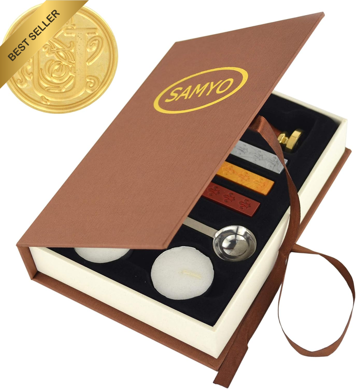 Wax Seal Stamp Kit Retro Creative Sealing Wax Stamp Maker Gift Box Set Brass Col