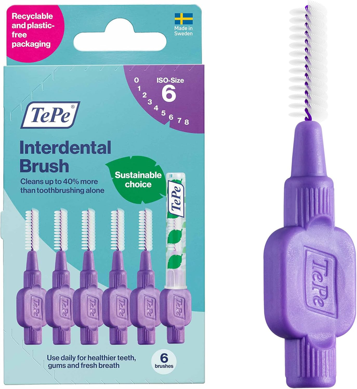 Interdental Brush, Original, Purple, 1.1Mm/Iso 6, 8Pcs, Carton Pack