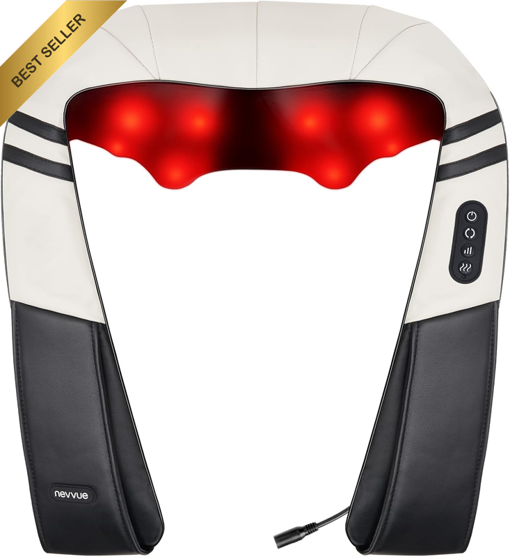 8 Node Shiatsu Neck Back Massager Heat Deep Pressure Home Car Gift