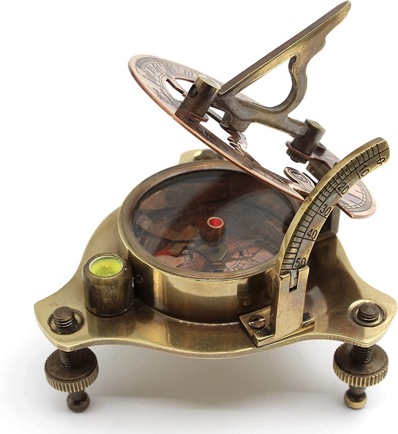 Vintage Marine WEST London Antique Brass Sundial Compass Nautical Decorative New