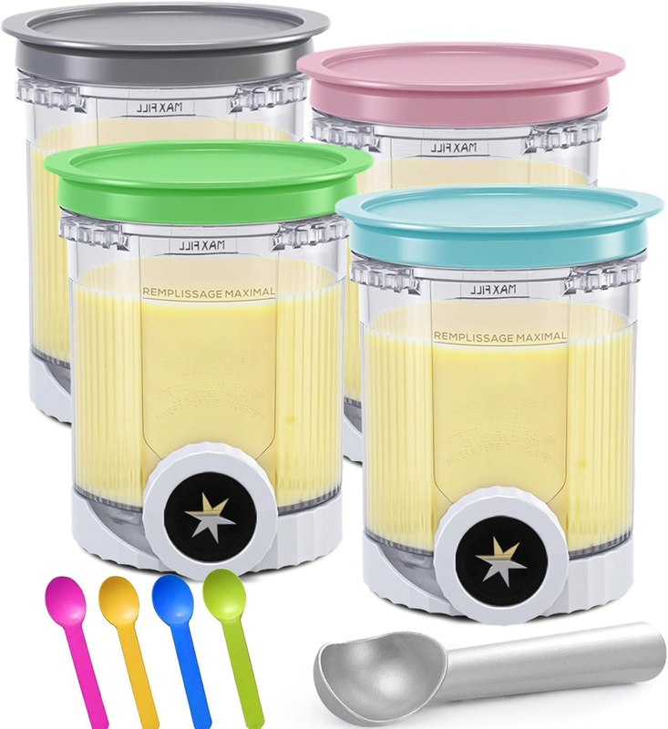 Creami Pints and Lids for Ninja Swirl, Creamy Icecream Containers Cups Jars Tubs