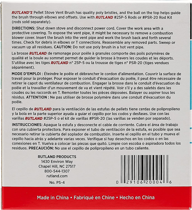 Products PS-4 4-Inch round Pellet Stove Brush