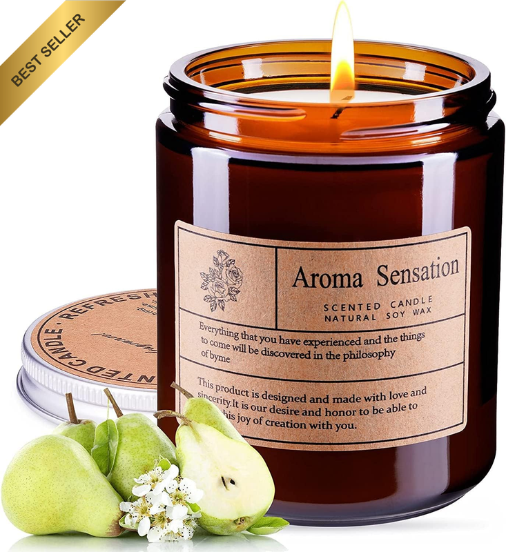 KAPASKI Highly Scented Natural Wax Candle, 40 Hours Long Burning, Aromatherapy,