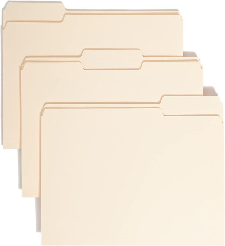 File Folder, 1/3-Cut Tab, Assorted Positions, Letter Size, Manila, 24 per Pack (11928)