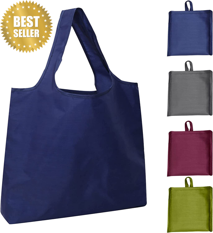 Ultra Large Foldable Shopping Bags, Reusable Strong Shopping Bags with Attached