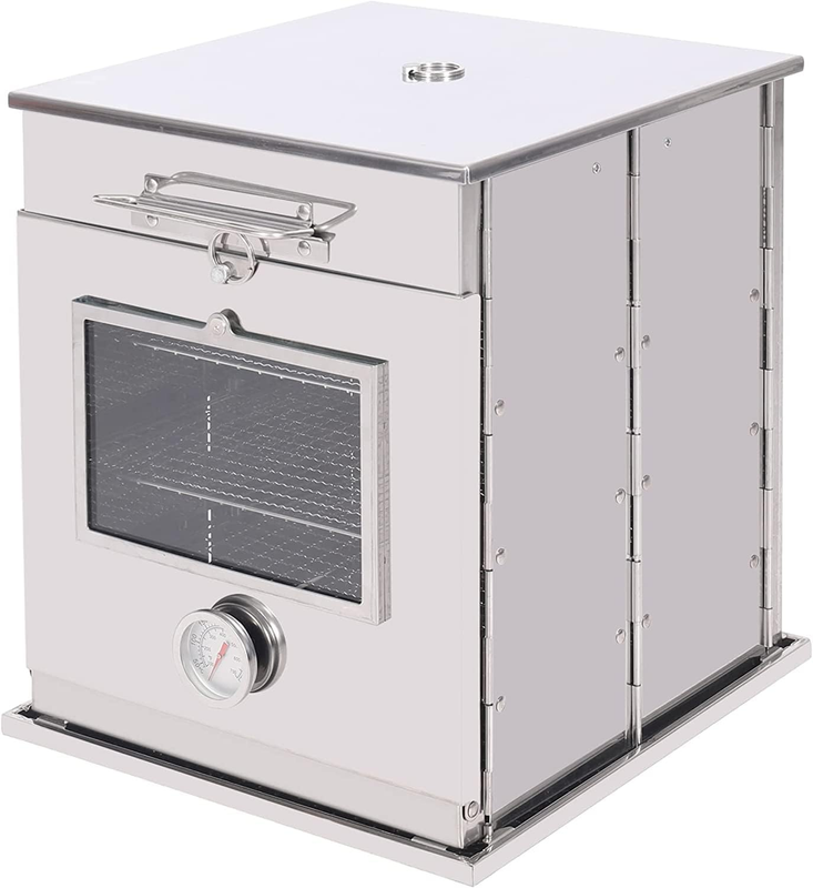 Foldable Camping Oven, Stainless Steel Portable Camping Stove for Baking Cinnamon Rolls, Breads and Muffins with Wood Burning Fire,Propane Stoves,Campers,Baking BBQ