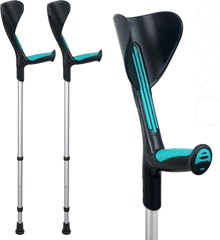 ORTONYX Forearm Crutches 1 Pair Ergonomic Handle with Comfy Grip