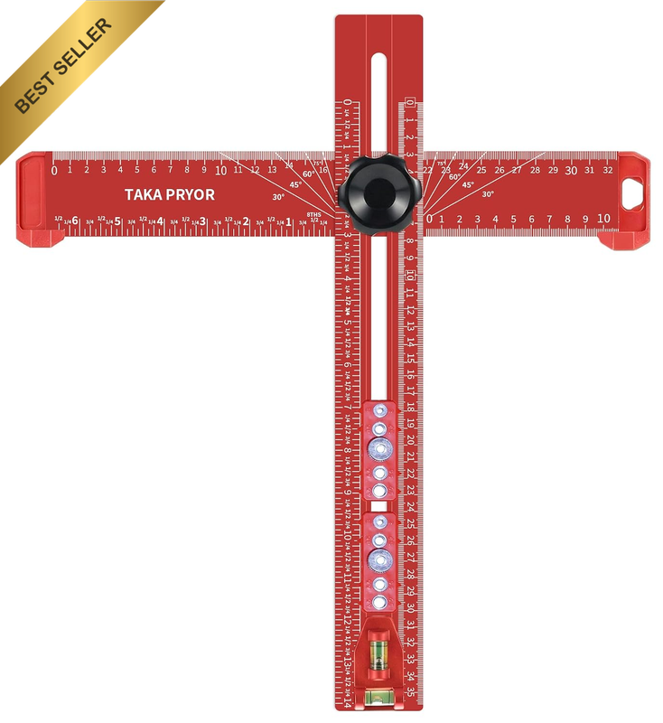 14In Woodworking Scriber Marking Line Ruler, Adjustable Aluminum Alloy Sliding T