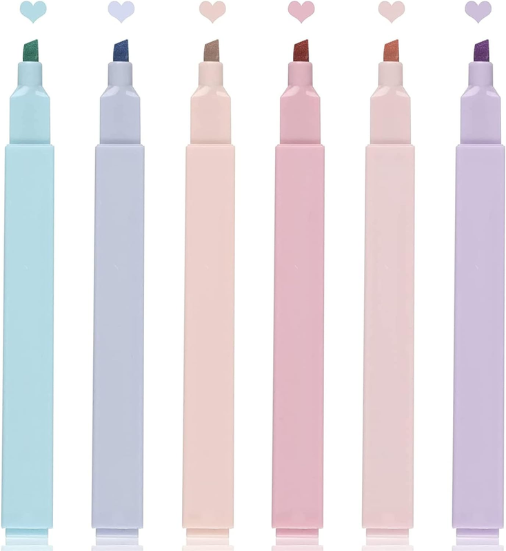 S Assorted Colors 6-pack - Pens Don't Bleed With Soft Chisel