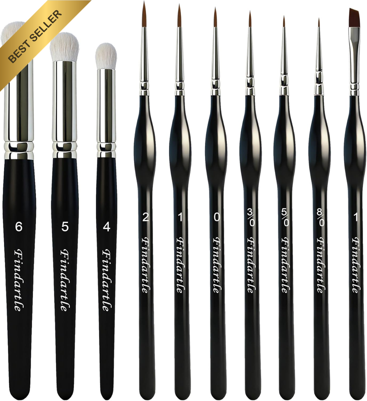 Miniature Paint Brushes Dry Brush,7 Fine Detail Paintbrush and 3 Dry Paint Brush