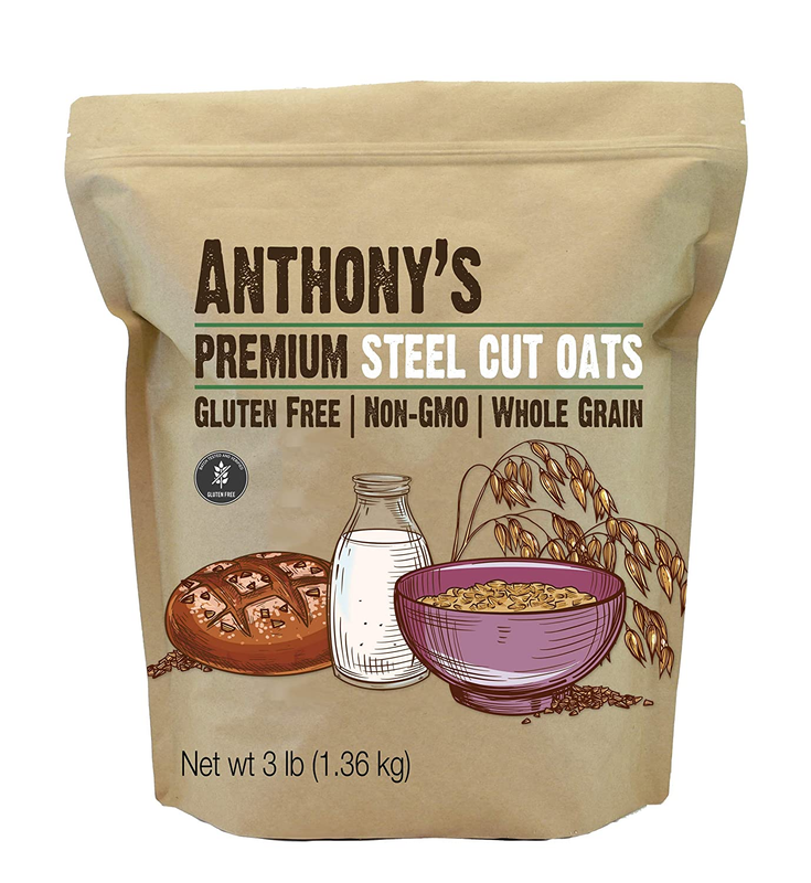 Premium Steel Cut Oats, 3 Lb, Gluten Free, Non GMO, Irish Oatmeal, Whole Grain