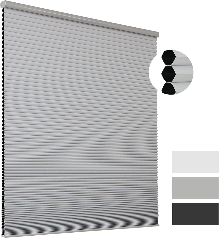 Cordless, 35 Inch Wide Blackout Cellular Blinds For Windows,