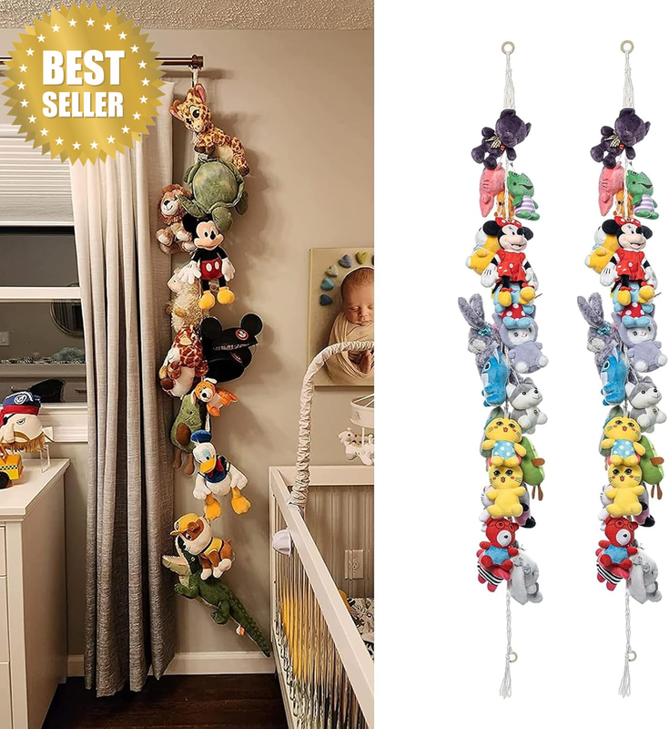 80 Inches Cotton Hanging Storage Chain for Stuffed Animals & Plush Toys, Space S