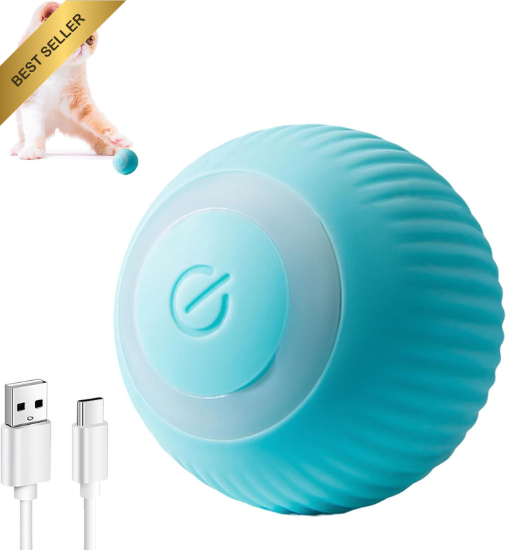 Electric Cat Ball, Interactive 360° Rollball Toy for Cats & Small Dogs