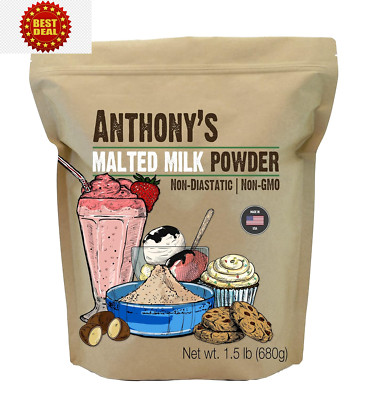 Malted Milk Powder 1.5Lb for Ice Cream, Shakes & Baking, Non-GMO, USA Made