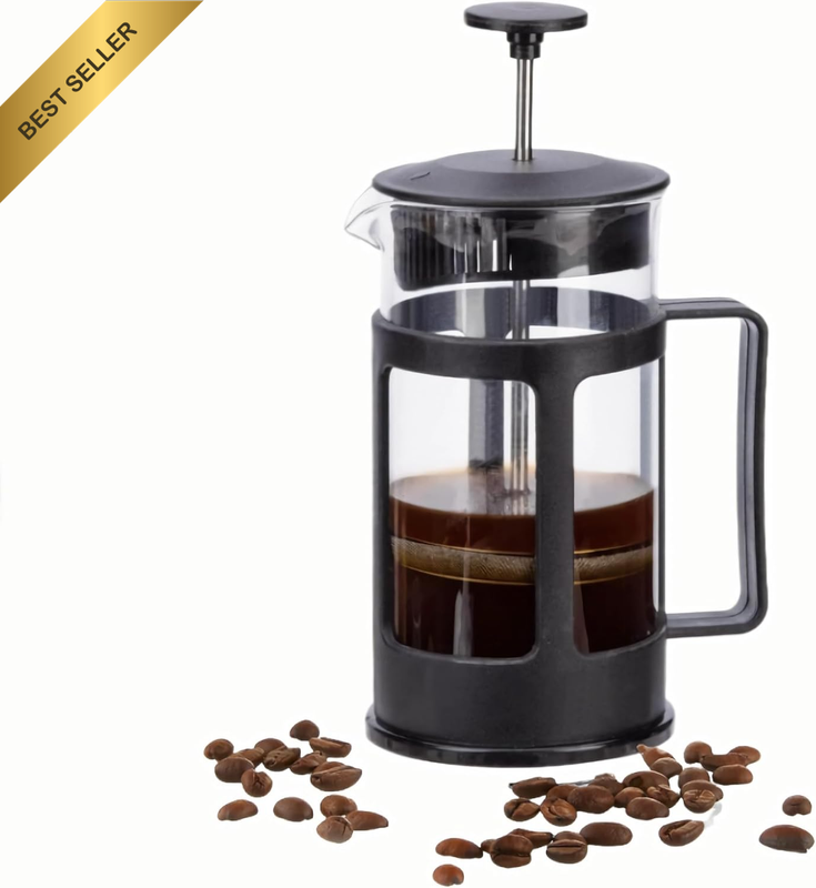French Press Coffee Maker, 600Ml Borosilicate Tea Coffee Maker,With 4-Level Filt