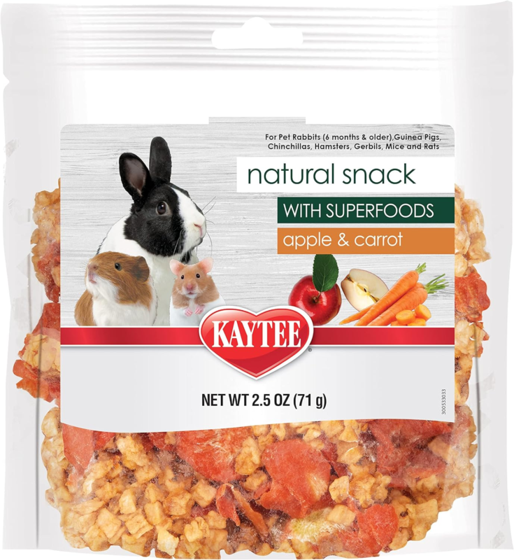 Natural Snack with Superfoods for Small Animals, Apple & Carrot, 2.5 Oz