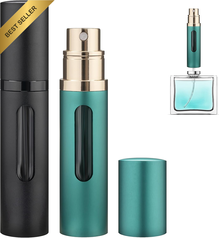 Mini Travel Perfume Atomiser Bottle -  2-Pack 5Ml Leakproof Travel Perfume Refil