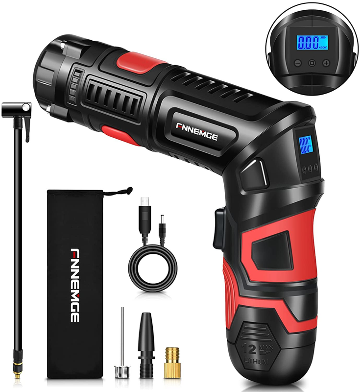 Tire Inflator Portable, 150PSI 6000Mah Cordless Air Compressor, Dual Power (Batt