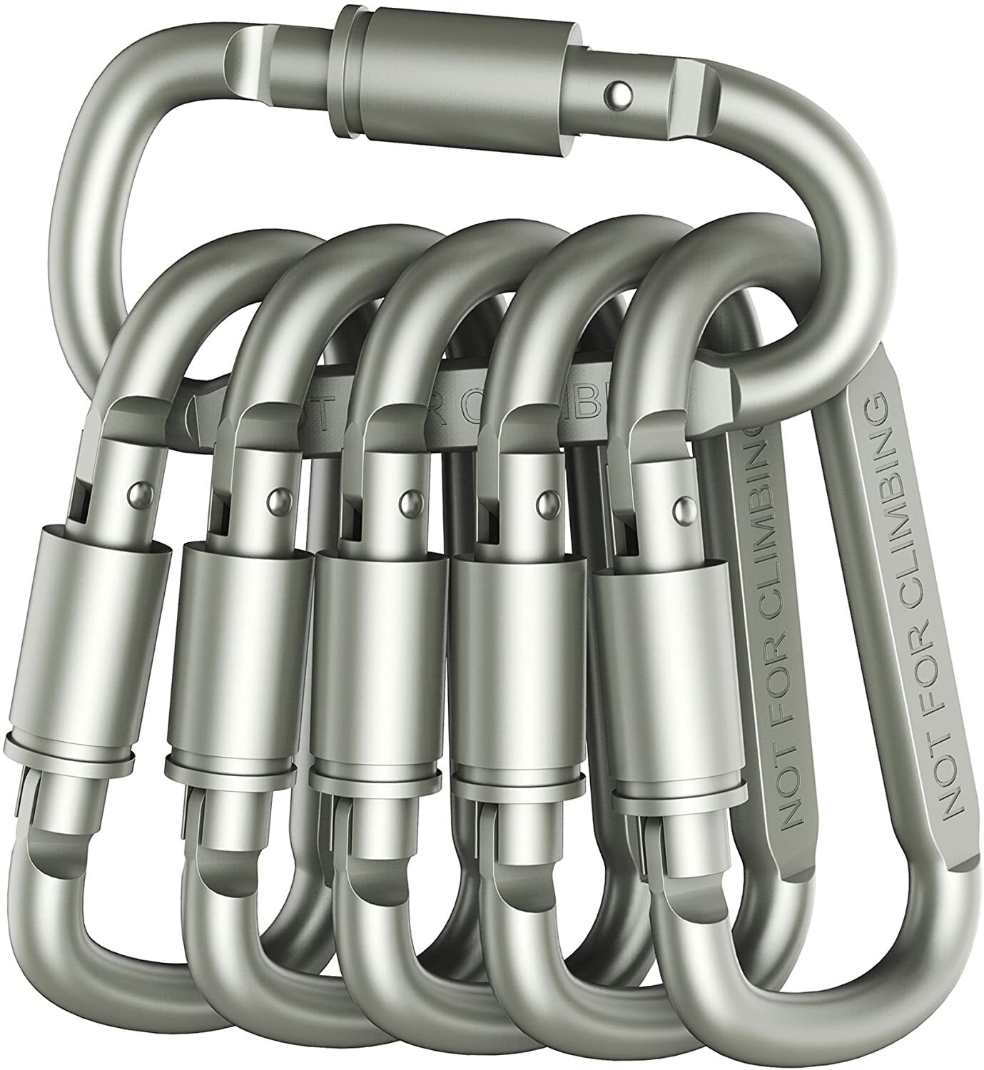 Outmate 6 pcs Anneau en D en aluminium Mousqueton à verrouillage légère mais