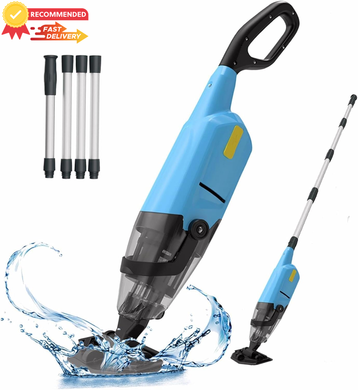 Cordless Handheld Pool Vacuum, 90min Runtime, Above Ground & Spa - Blue