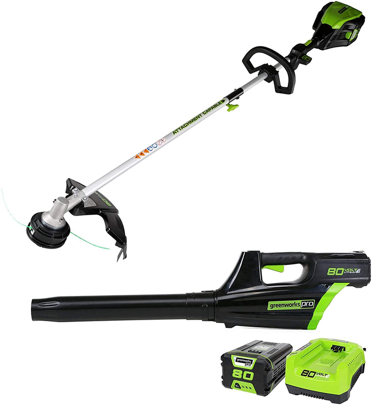 Greenworks Pro 80V Cordless Brushless 16” String Trimmer + Axial Blower Combo