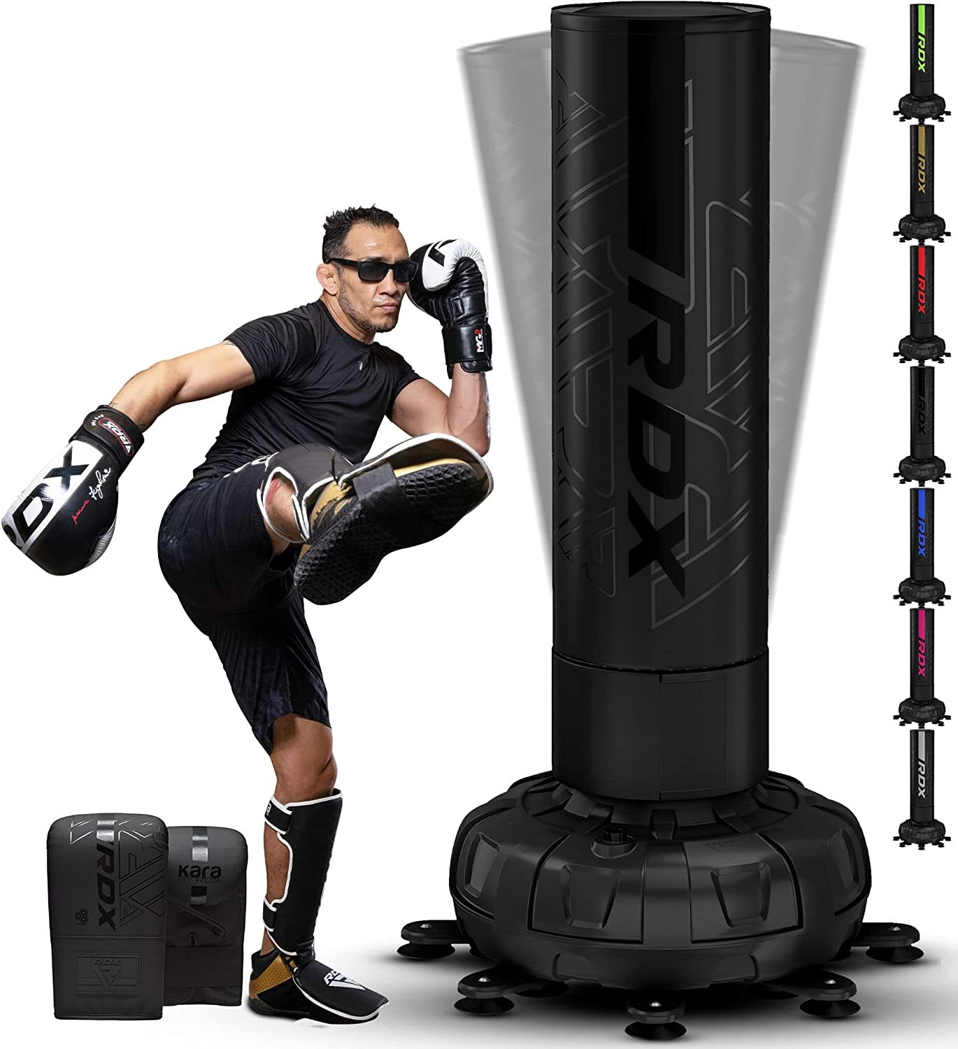 RDX Freestanding Punching Bag with Glove Heavy Pedestal Kickboxing MMA Punch Bag RDX Freestanding Punching Bag with Glove Heavy Pedestal Kickboxing MMA Punch Bag