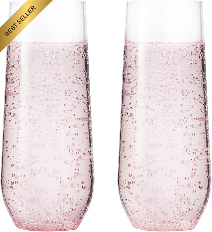 16 Pack 210ML Shatterproof Champagne Flute, Plastic Champagne Flutes, Re-Usable