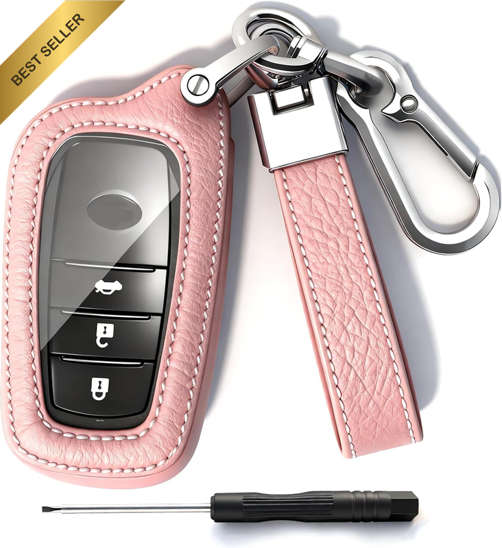 Key Fob Cover for Toyota Leather Car Key Fob Protector Key Holder Case with Keyc