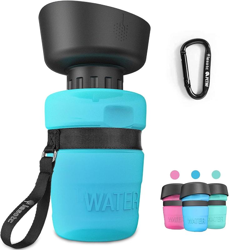Lesotc Upgraded Dog Water Bottle Foldable,Portable Dog Water Dispenser,Leak Proo