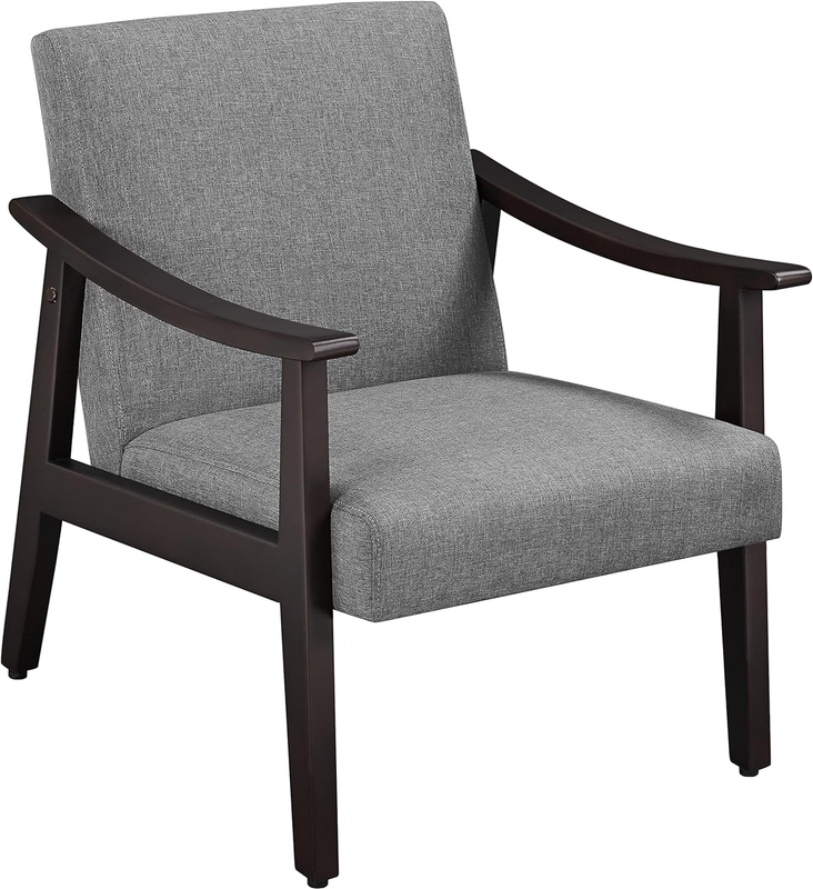 , Mid-century Living Room Chair, Modern Linen Fabric Side Chair With