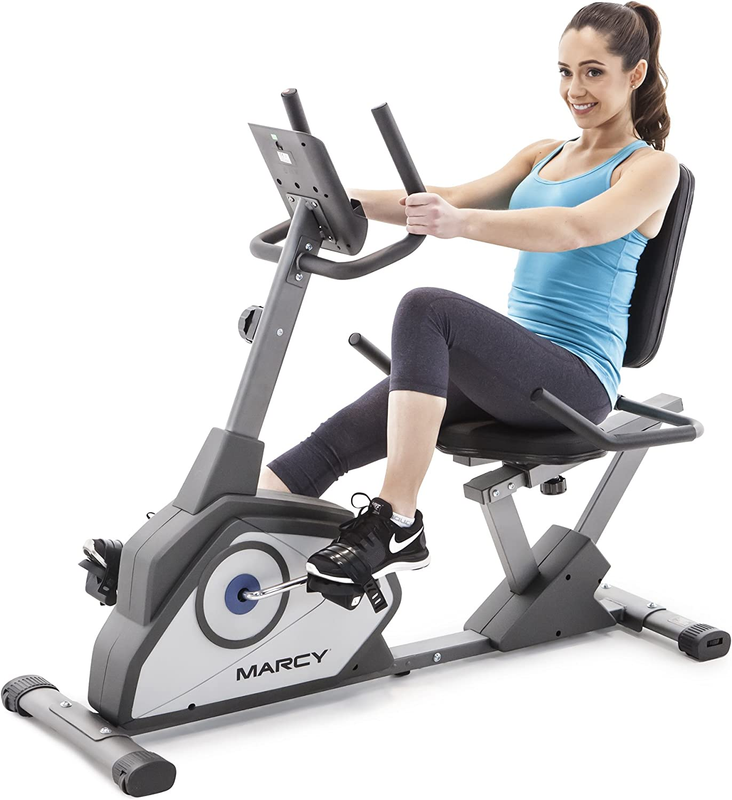 Marcy Magnetic Recumbent Exercise Bike with 8 Resistance Lev