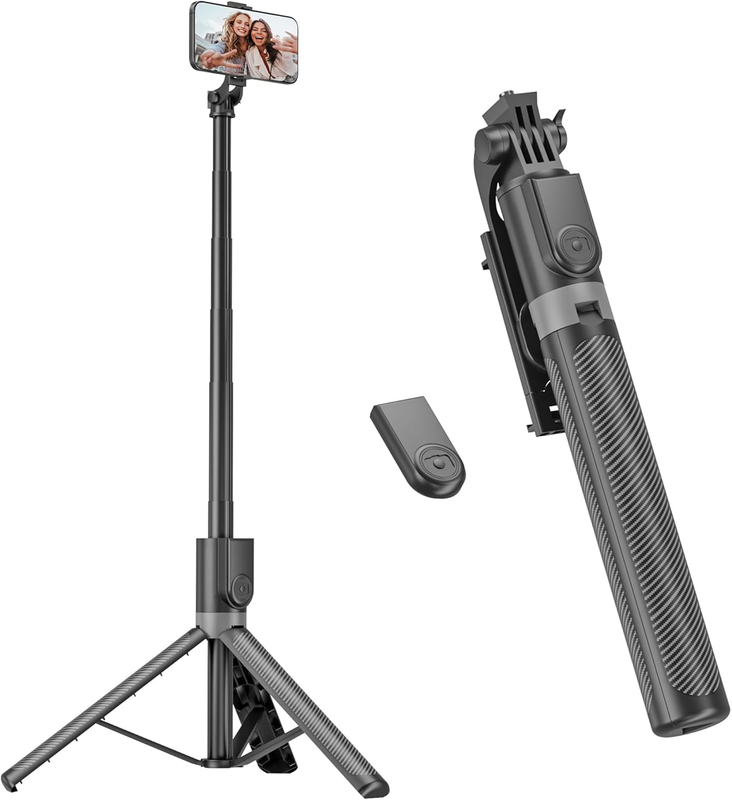 71” Phone Tripod & Selfie Stick, Portable All in One Extendable Cell Phone Tripo