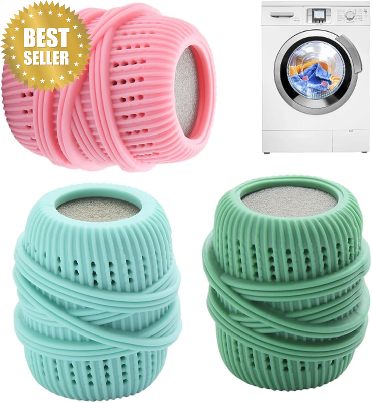 3PCS Reusable Laundry Balls with Sponge, Fabric Softener Dispenser Balls for Was