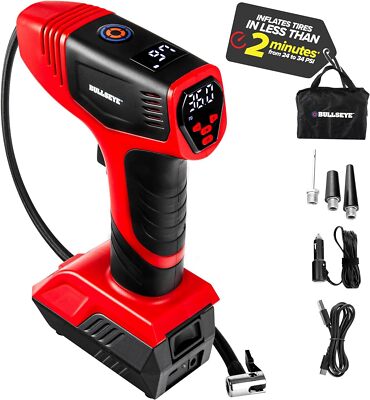 Bullseye Pro Digital Tire Inflator ASON TV Car Tire Air Pump Built-in LED Lights