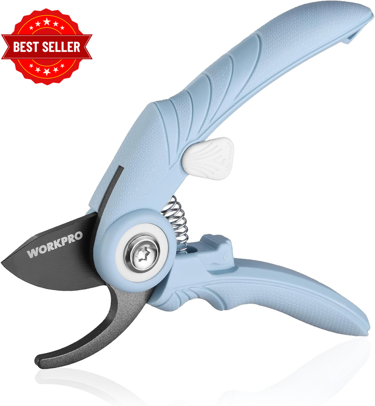 180Mm Bypass Pruning Shears, Gardening Secateurs with Sharp SK5 Steel Blade, Han