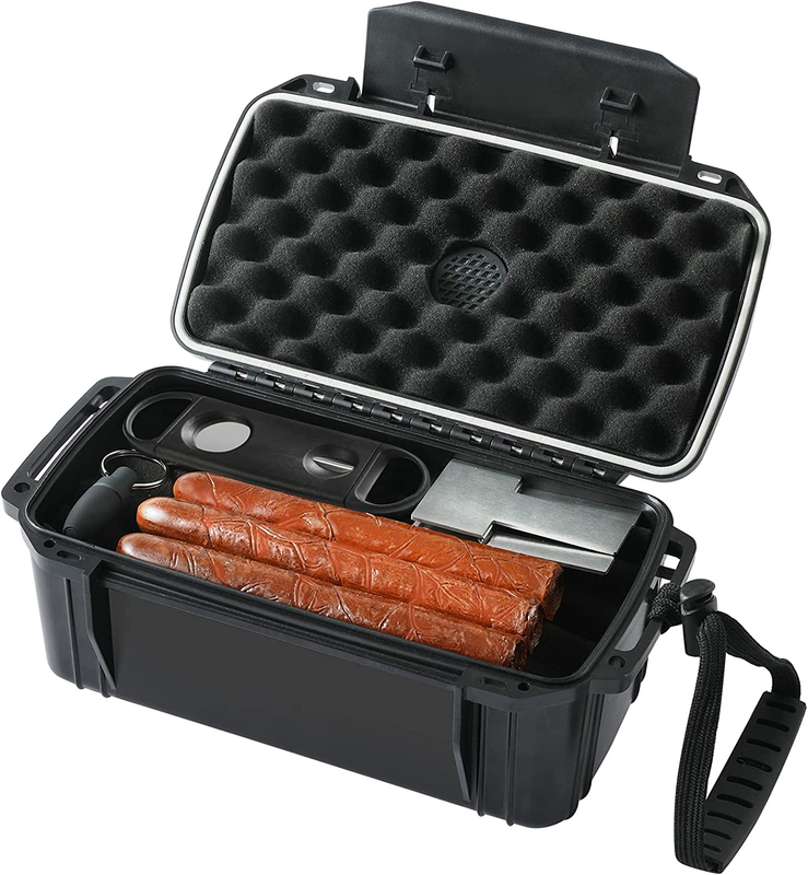 Travel Cigar Humidor Box Case with Cigar Accessories &Spanis