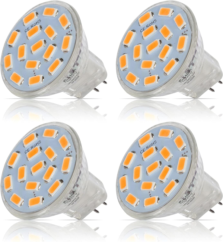 Simba Lighting LED MR11 Flood Light Bulbs (4 Pack) 12V 3W 20W Halogen Replacemen