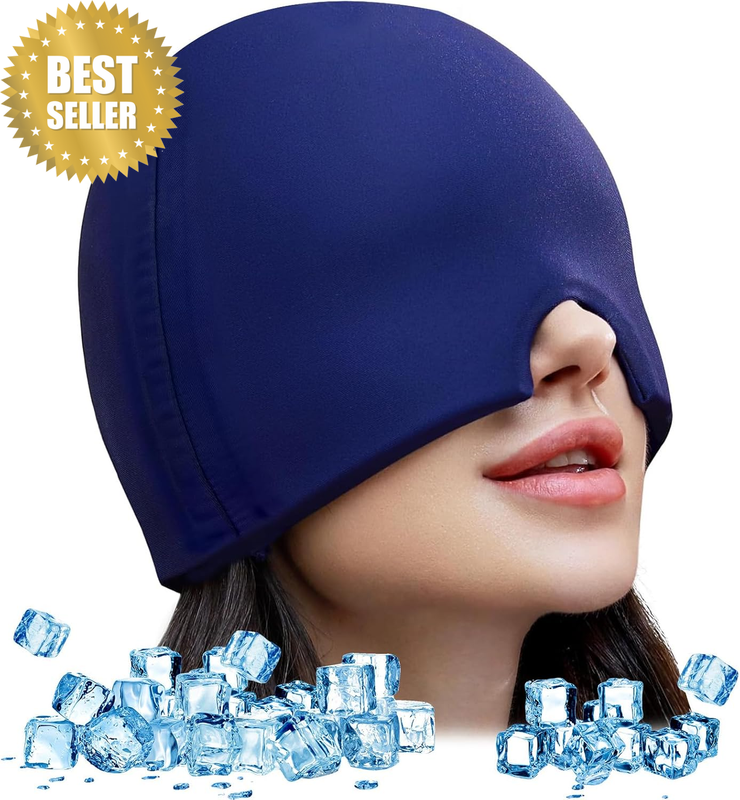 Migraine Relief Cap – Full Head Ice Pack for Headache & Migraine Relief, Soft & 