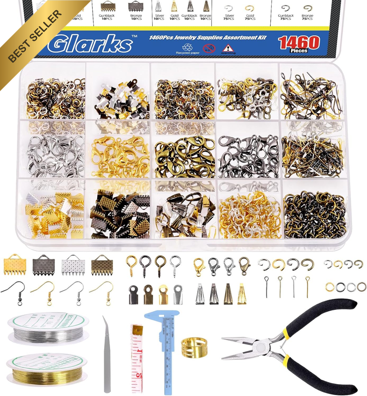 1467Pcs Jewelry Making Supplies Kit, Jewelry Repair Tools with Accessories Jewel