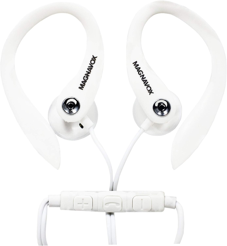 MHP4854-WH Earhook Earbuds with Microphone - Available in Black & White - Durabl