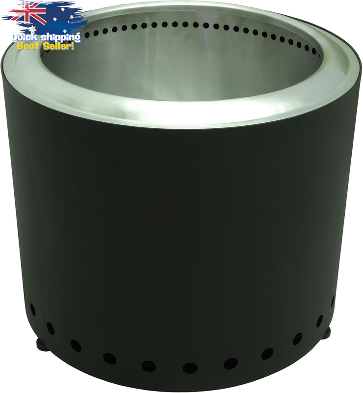 49CM Black Low Smoke Fire Pit | Outdoor BBQ Heater | Portable Patio Fireplace