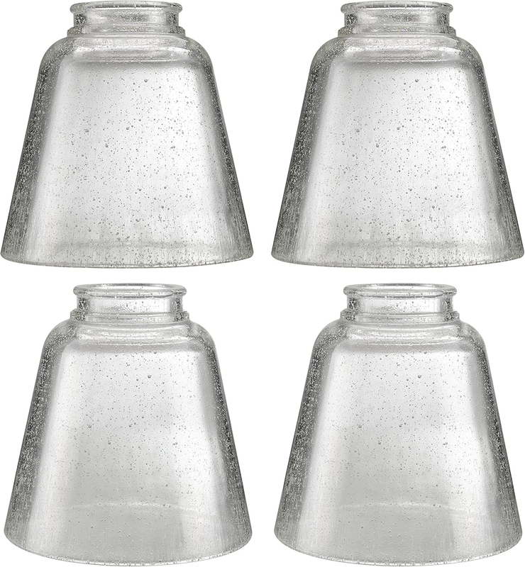 23174-60-4, Transitional Clear Seeded Ceiling Fan Replacement Glass Shade, 2-1/8