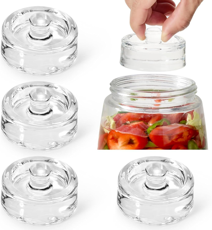 4 Pack Glass Fermenting Weights 7Cm for Wide Mouth Fermentation Jars - Glass Fer