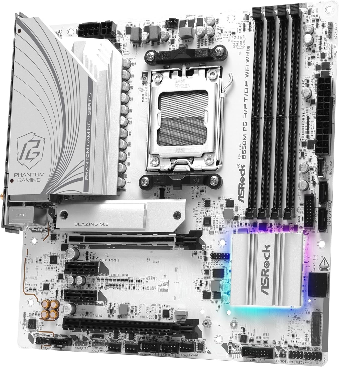 ASRock B650M PG RIPTIDE WIFI White AM5 Micro-ATX Motherboard ASRock B650M PG RIPTIDE WIFI White AM5 Micro-ATX Motherboard