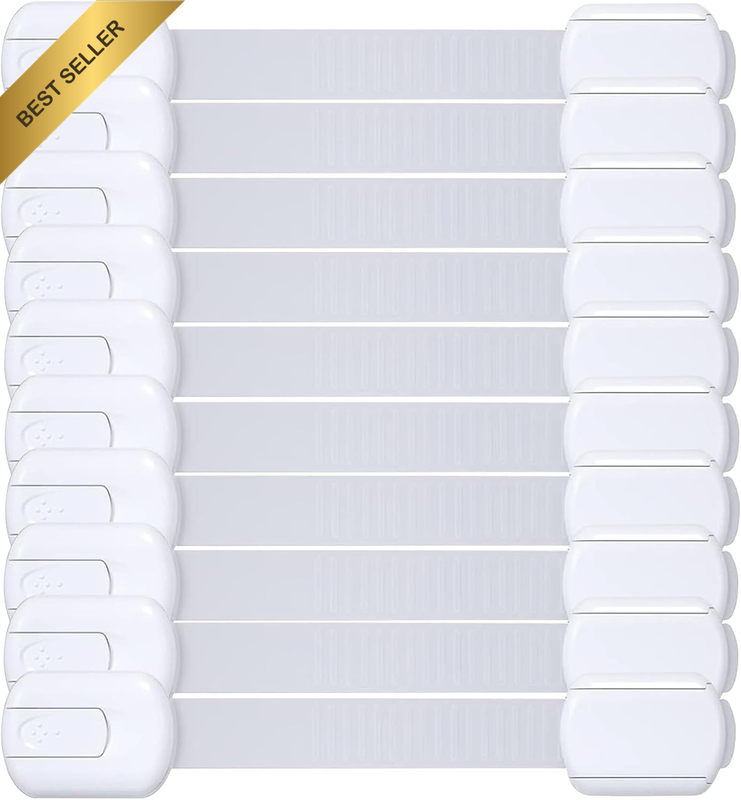 10 Pack Baby Proof Cabinet Locks, Child Safety Drawer Locks,Adjustable for Drawe