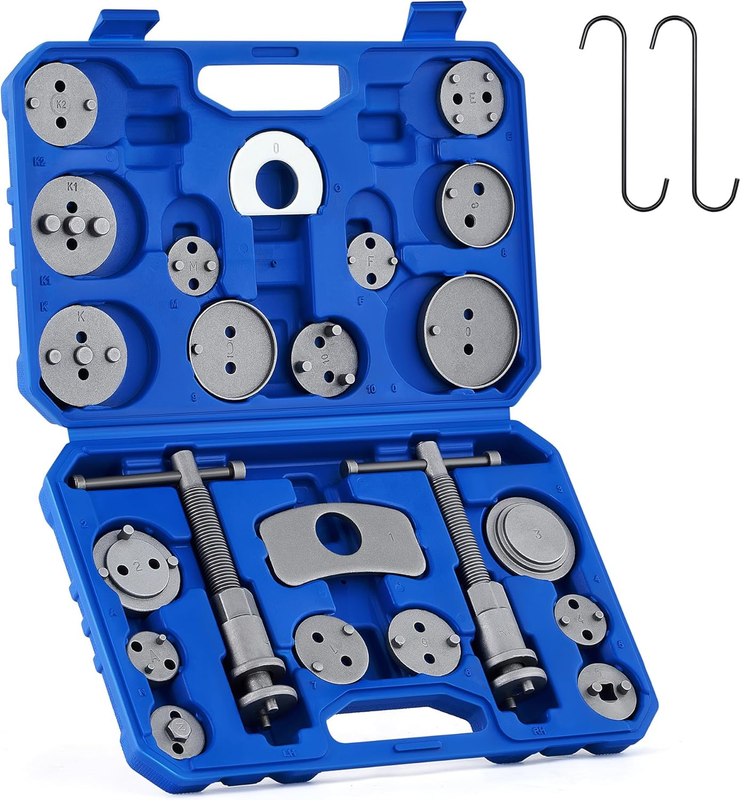 24pc Brake Caliper Compression Tool Set, Heavy Duty Brake Piston Compressor and