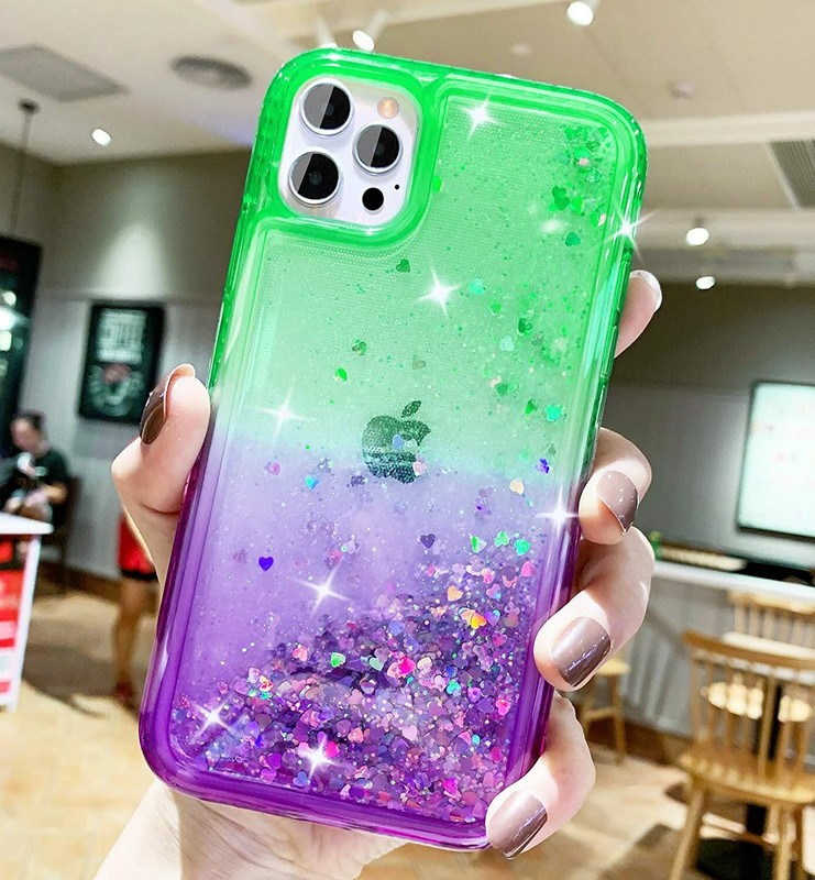 Niufoey Compatible With Iphone 12 Pro Max Case Liquid Green Purple Ebay